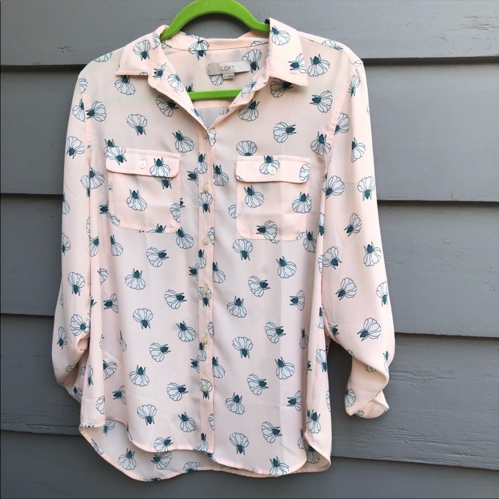 LOFT Floral Blouse Sz M (runs generous)